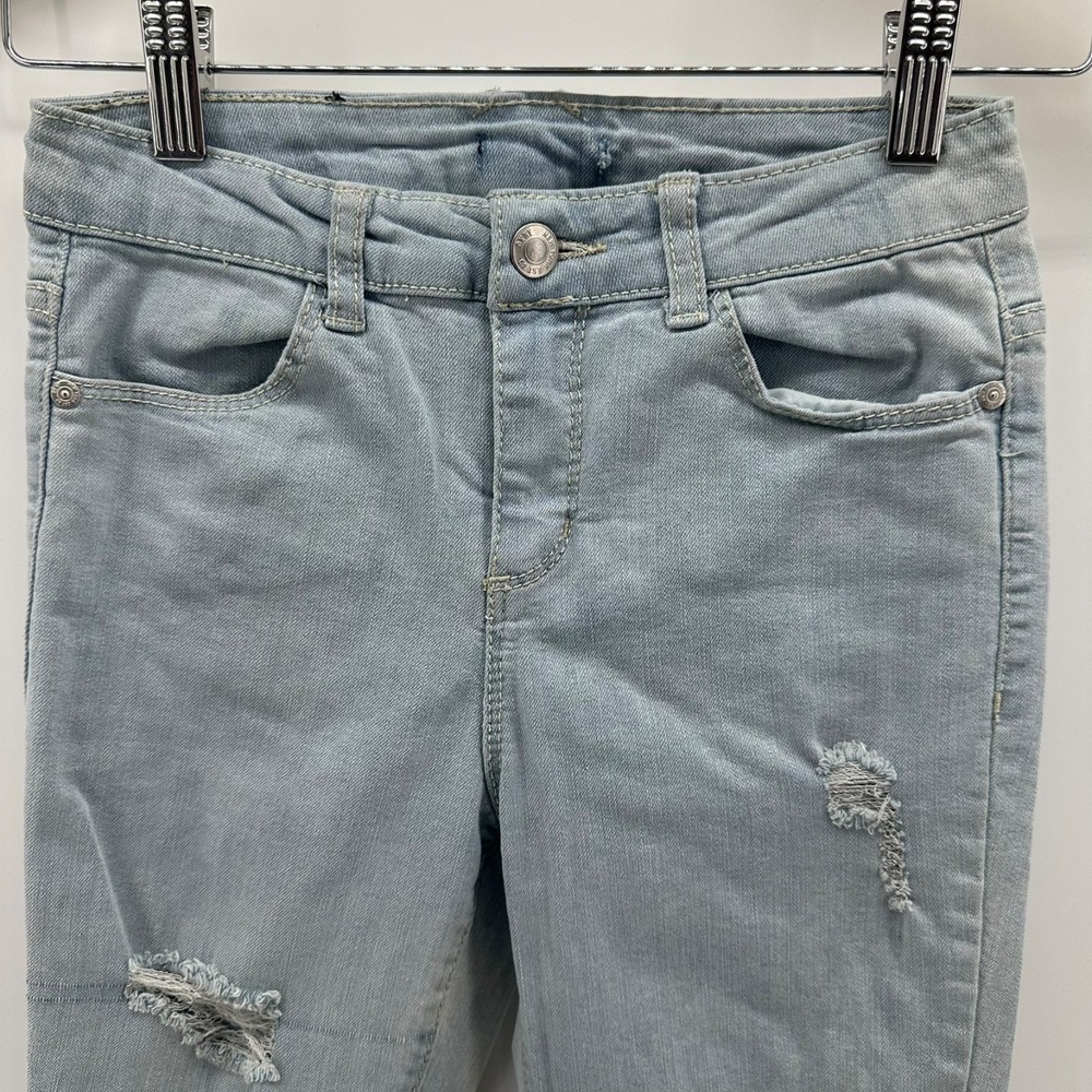 DKNY Skinny‎ Jeans Girls Light Blue Denim Stretch Distressed Mid Rise Comfort